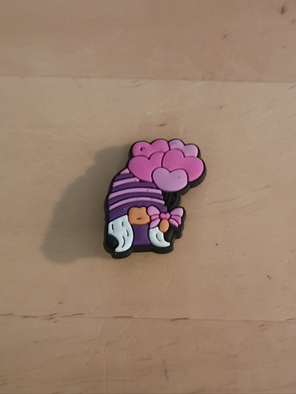 10 for $10 Jibbitz Croc Charms - Gnome Pink & Purple Hat Holding Balloons - New
